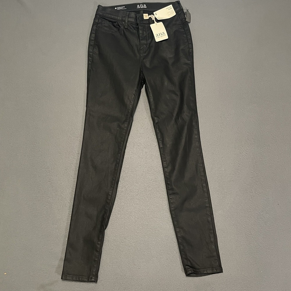 a.n.a Jeans Denim Woman High Rise Skinny Dark Rinse Size 4 Black